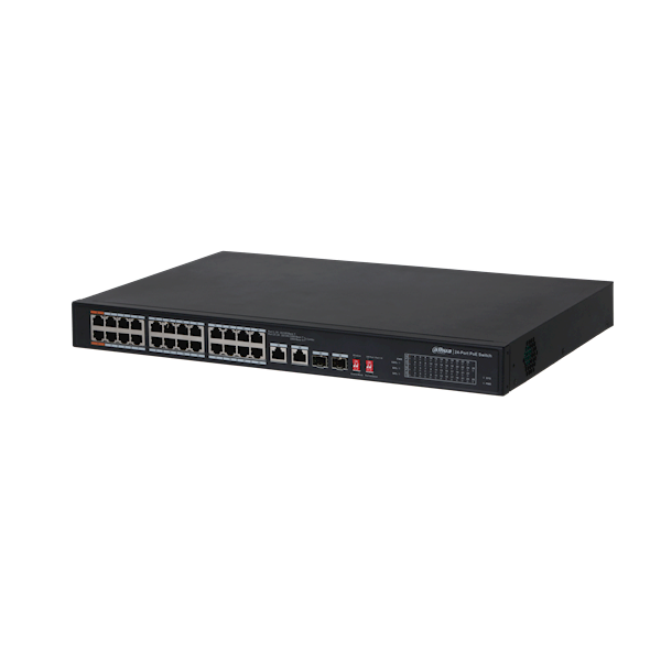 DH-PFS3226-24ET-240, Switch 100Mbps unmanaged, 24x LAN PoE