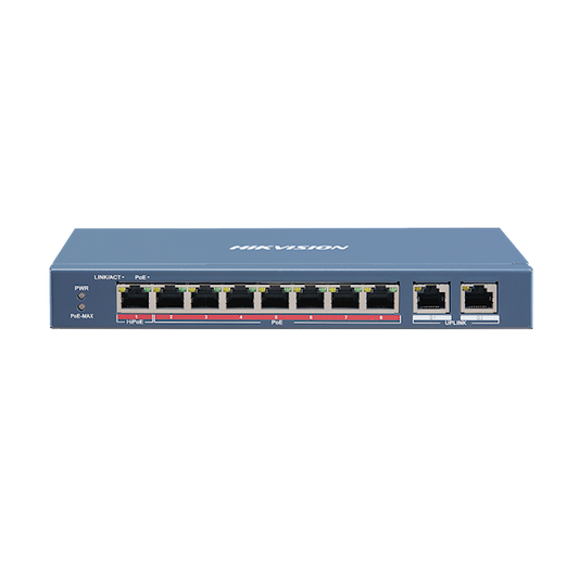 Hikvision DS-3E0310HP-E, 10 ports, 1x High PoE, 7x Poe, 100M Unmanaged