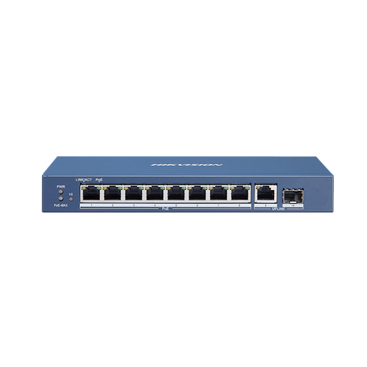 Hikvision DS-3E0510P-E, 10 Ports, 8x POE, Gigabit Unmanaged