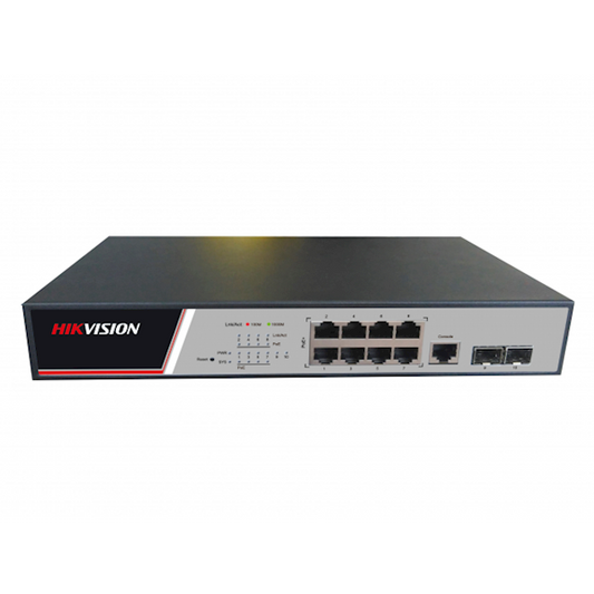 DS-3E2510P, Hikvision 8x Poorten POE, Gigabit Managed