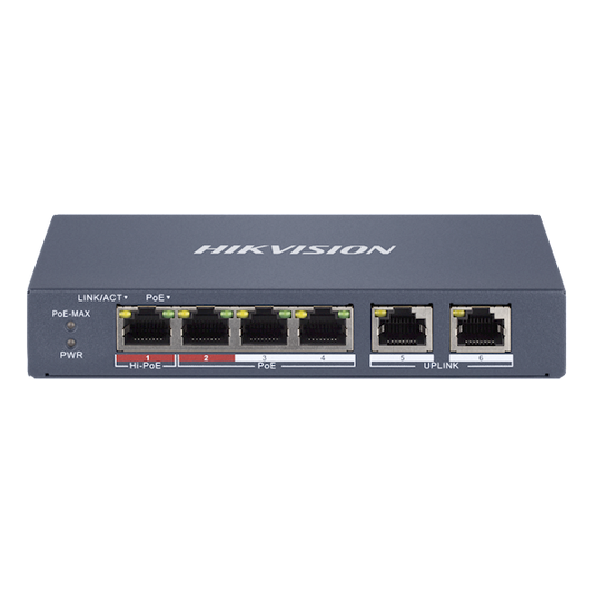 DS-3E1106HP-EI, Hikvision 6 Port 4x POE Smart Managed Switch