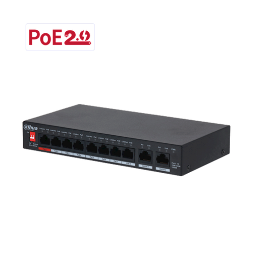 DH-PFS3010-8GT-96-V2, 10-Port Gigabit Unmanaged Desktop Switch with 8-Port PoE