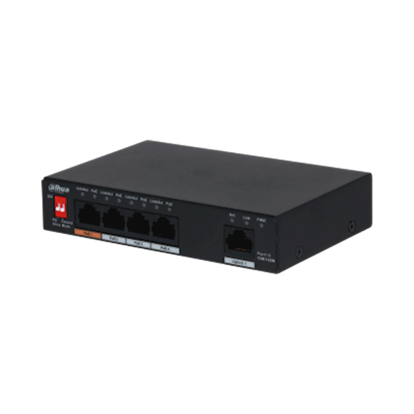 DH-PFS3005-4ET-60-V2, 5-Port Unmanaged Desktop Switch with 4-Port PoE