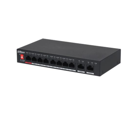 DH-PFS3010-8ET-96, 10-Port Unmanaged Desktop Switch with 8-Port PoE