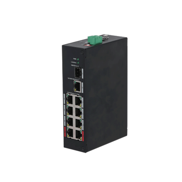 DH-PFS3110-8ET-96-V2, 10-Port Unmanaged Desktop Switch with 8 Port PoE